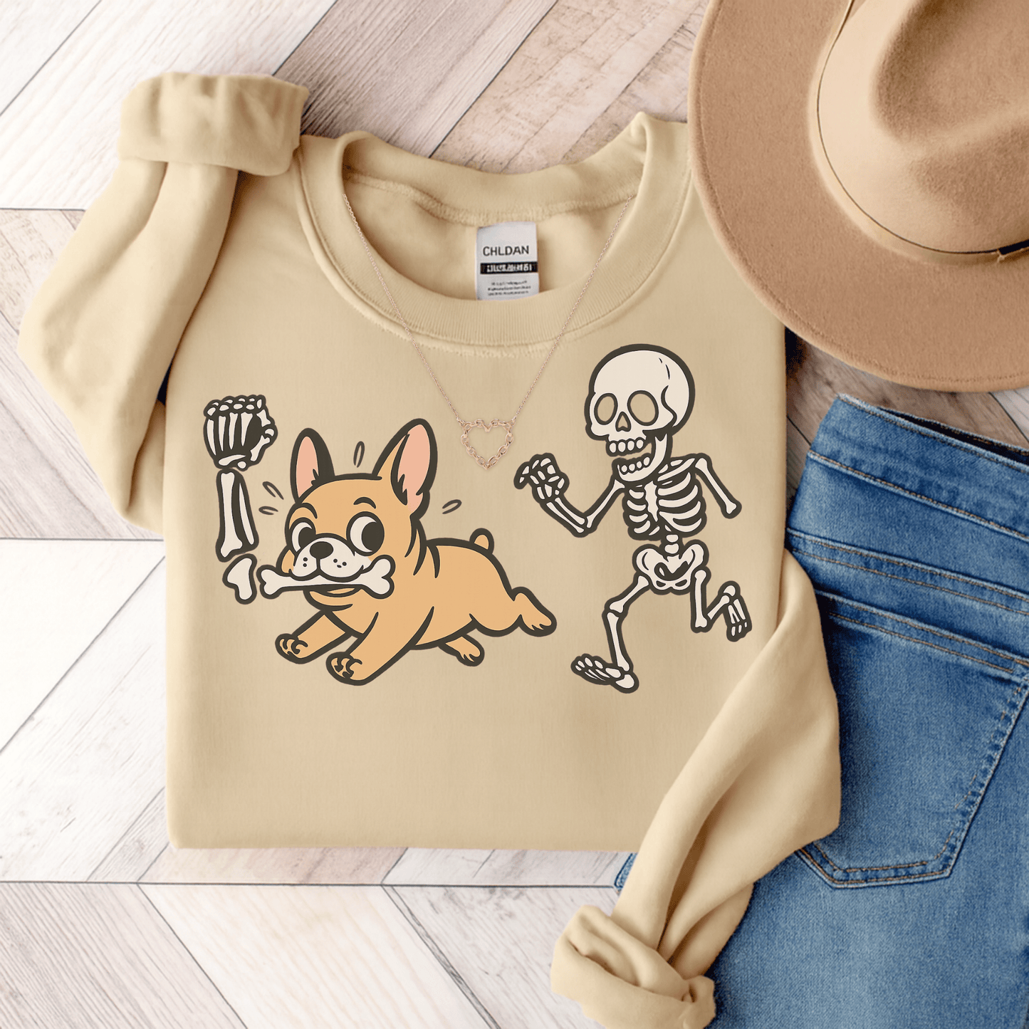 Printify Sweatshirt S / Sand Fawn French Bulldog Grave Robber Sweatshirt