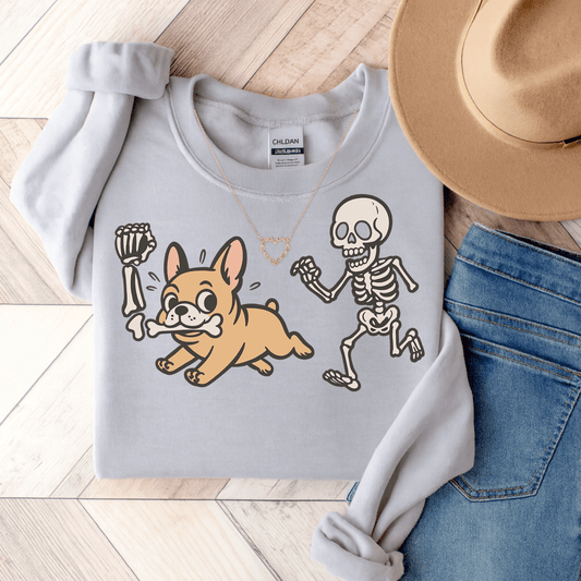 Printify Sweatshirt S / Ash Fawn French Bulldog Grave Robber Sweatshirt