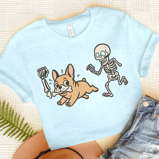 Printify T-Shirt Heather Ice Blue / S Fawn French Bulldog Grave Robber TShirt