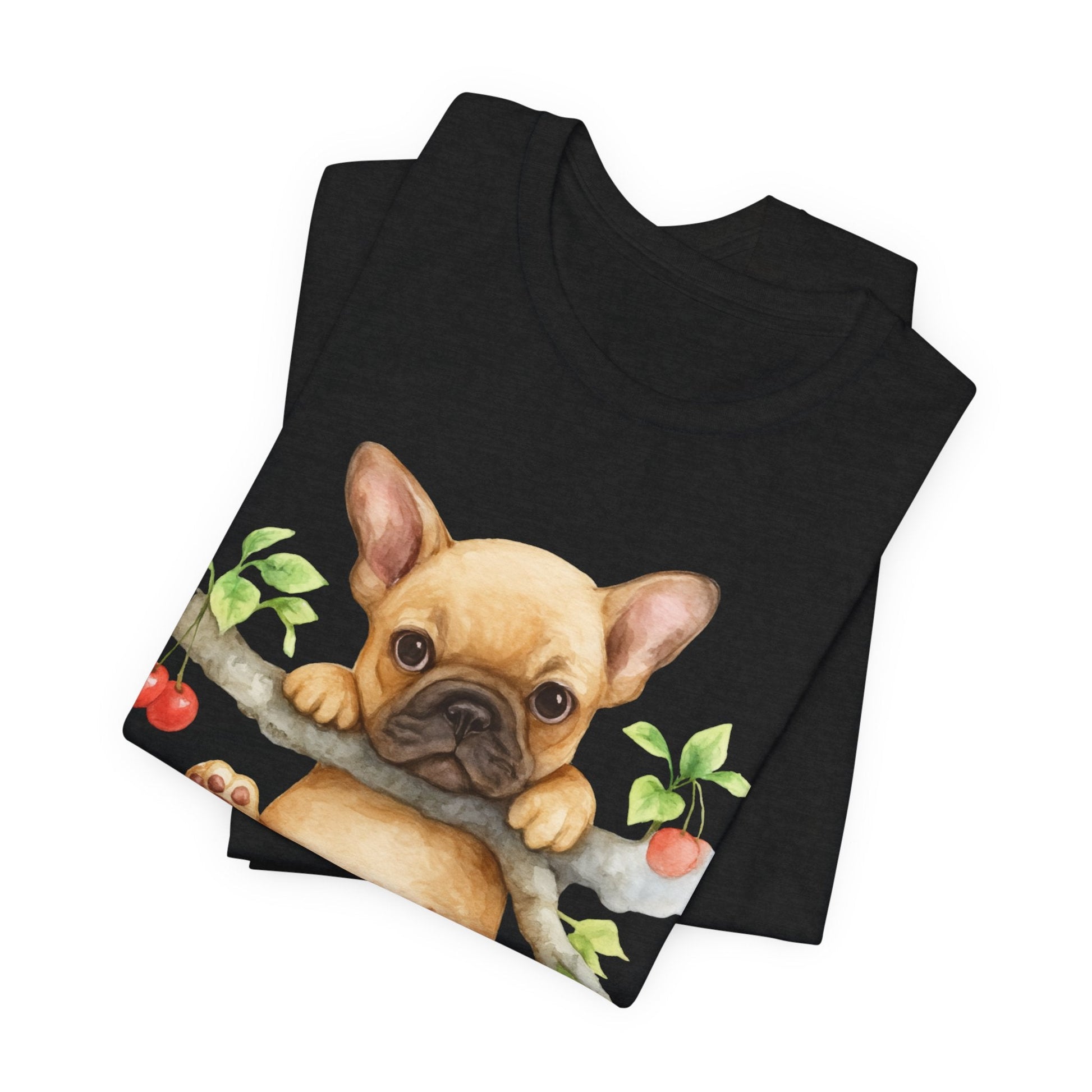 Printify T-Shirt Fawn French Bulldog Hang In There Tshirt
