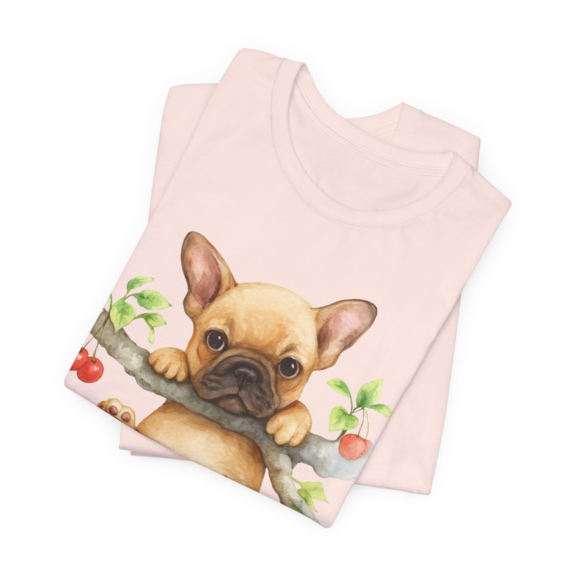 Printify T-Shirt Fawn French Bulldog Hang In There Tshirt