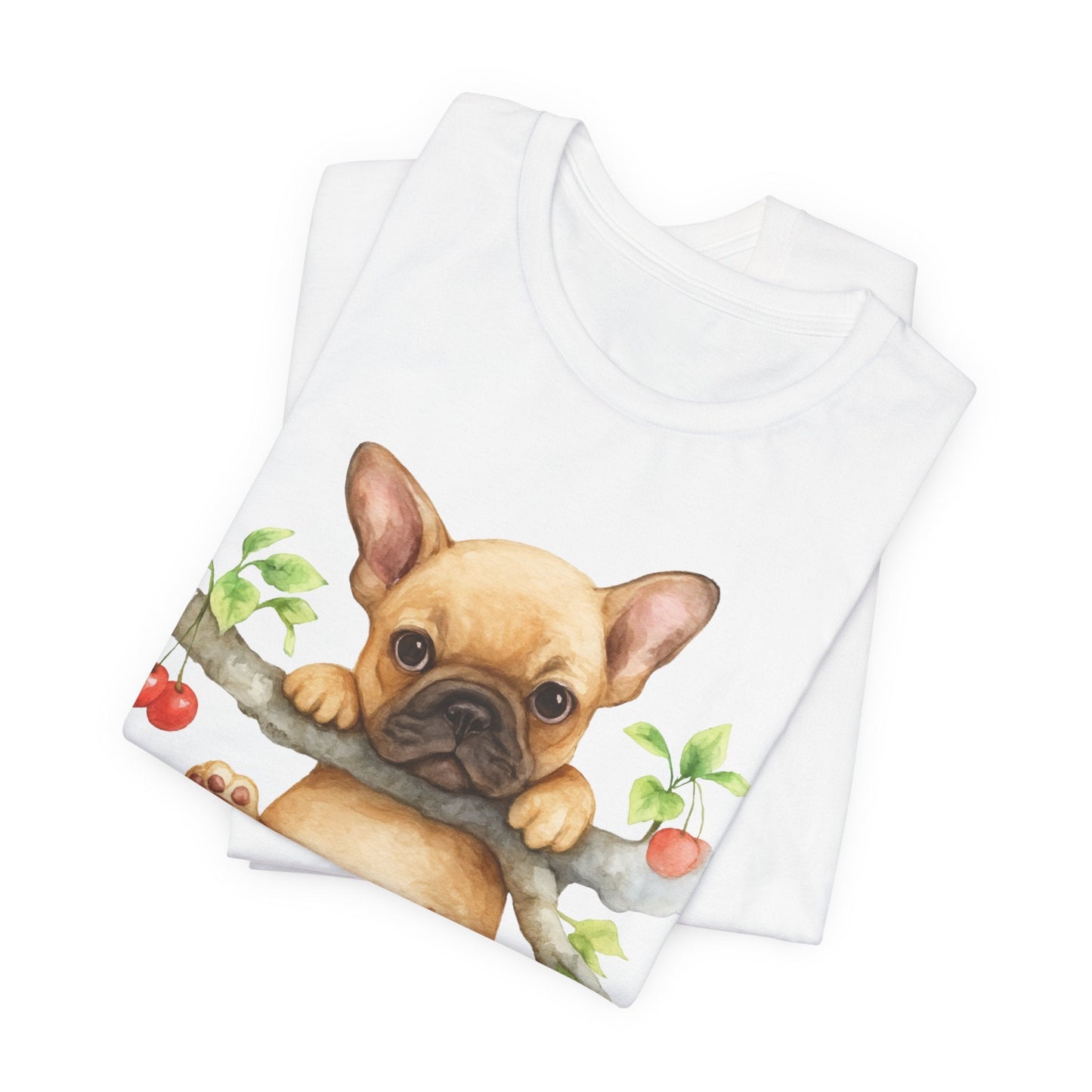 Printify T-Shirt Fawn French Bulldog Hang In There Tshirt
