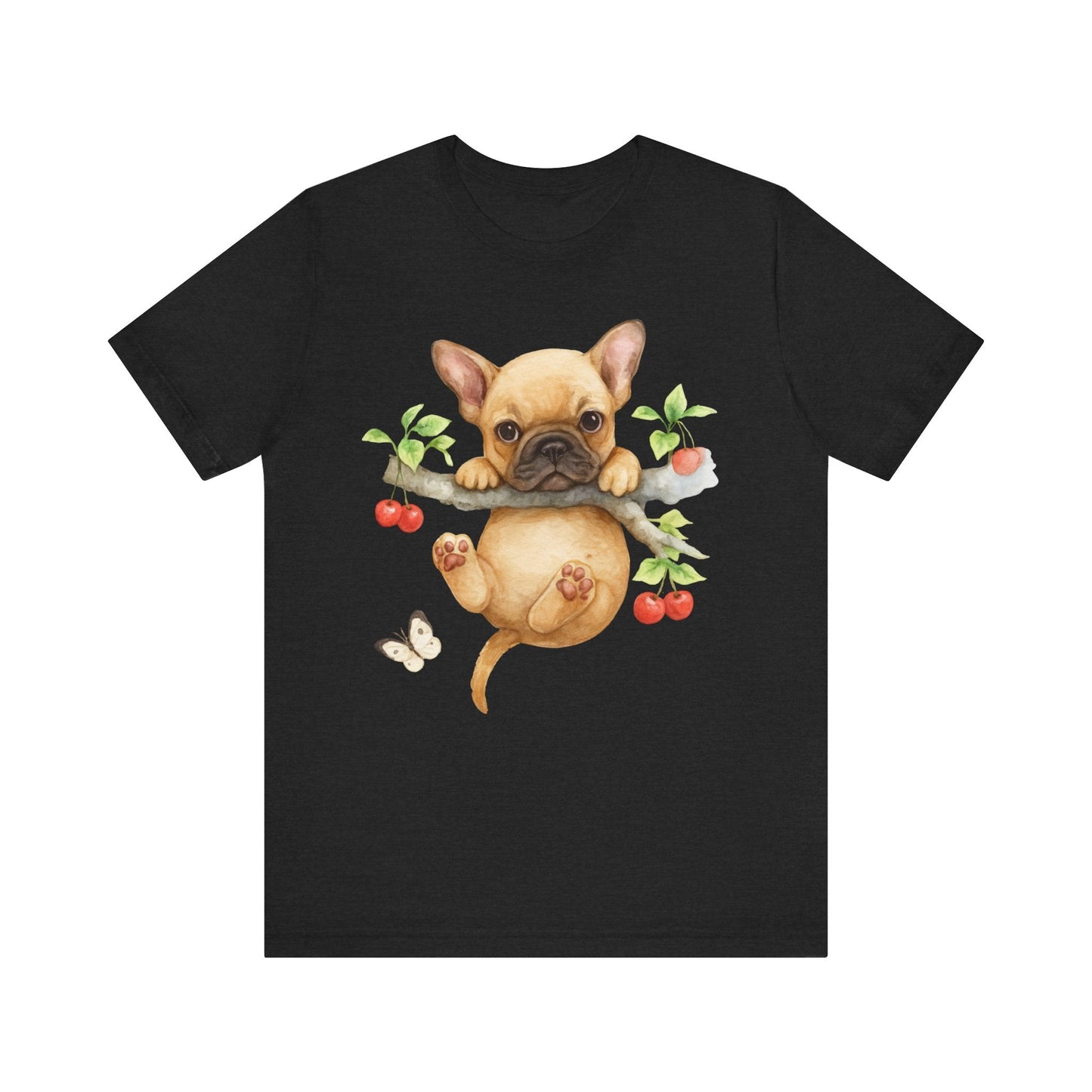 Printify T-Shirt Fawn French Bulldog Hang In There Tshirt