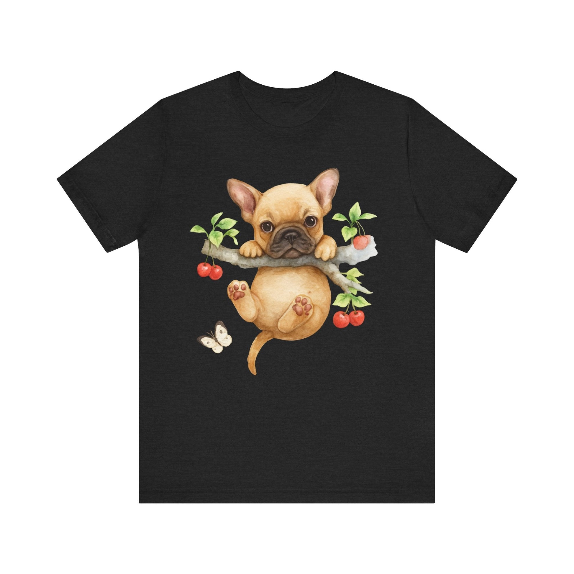 Printify T-Shirt Fawn French Bulldog Hang In There Tshirt