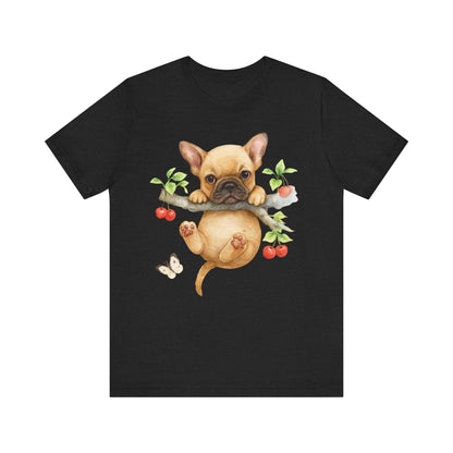 Printify T-Shirt Fawn French Bulldog Hang In There Tshirt