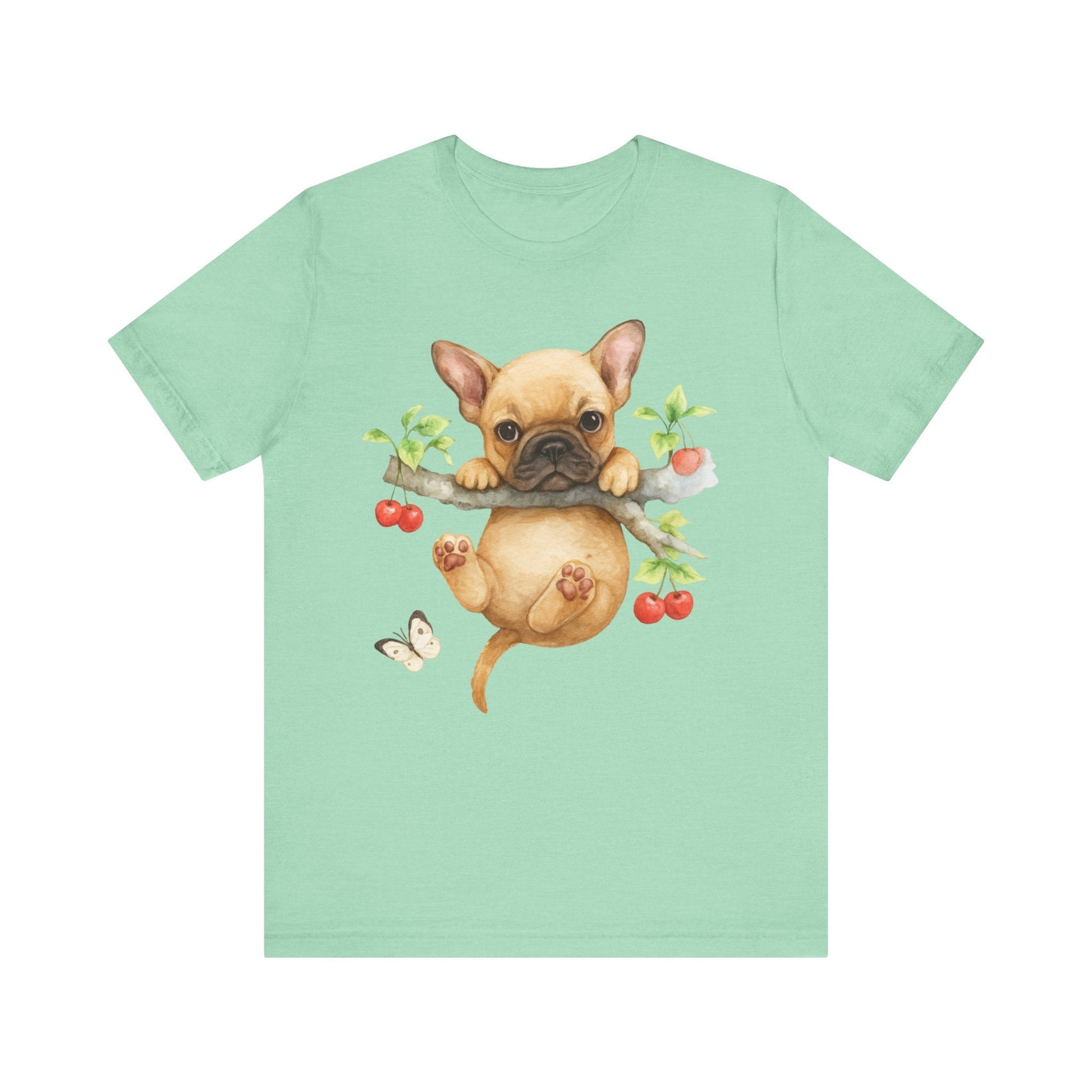 Printify T-Shirt Fawn French Bulldog Hang In There Tshirt
