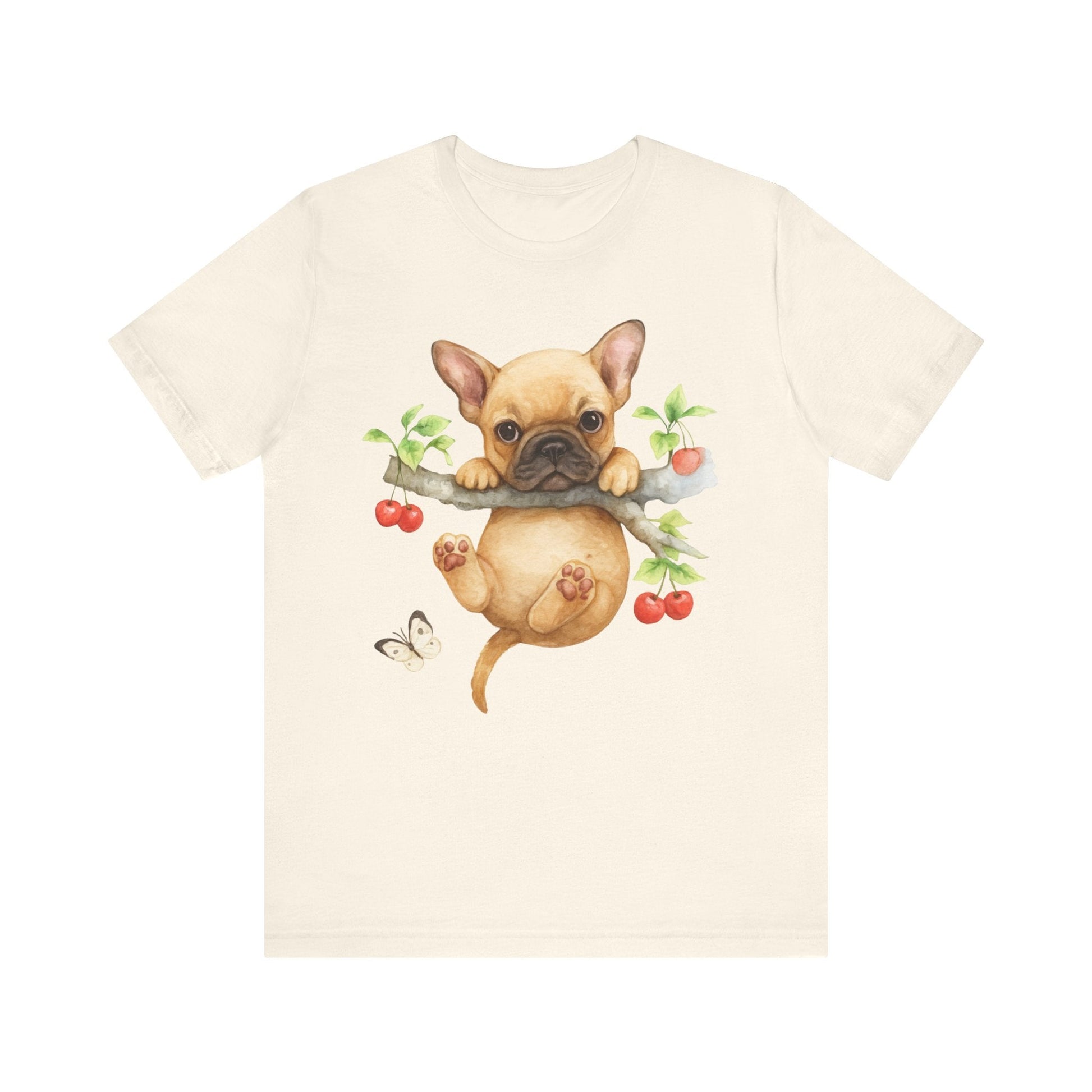 Printify T-Shirt Fawn French Bulldog Hang In There Tshirt