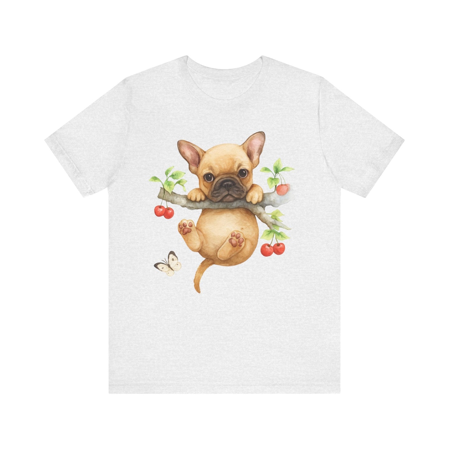 Printify T-Shirt Fawn French Bulldog Hang In There Tshirt