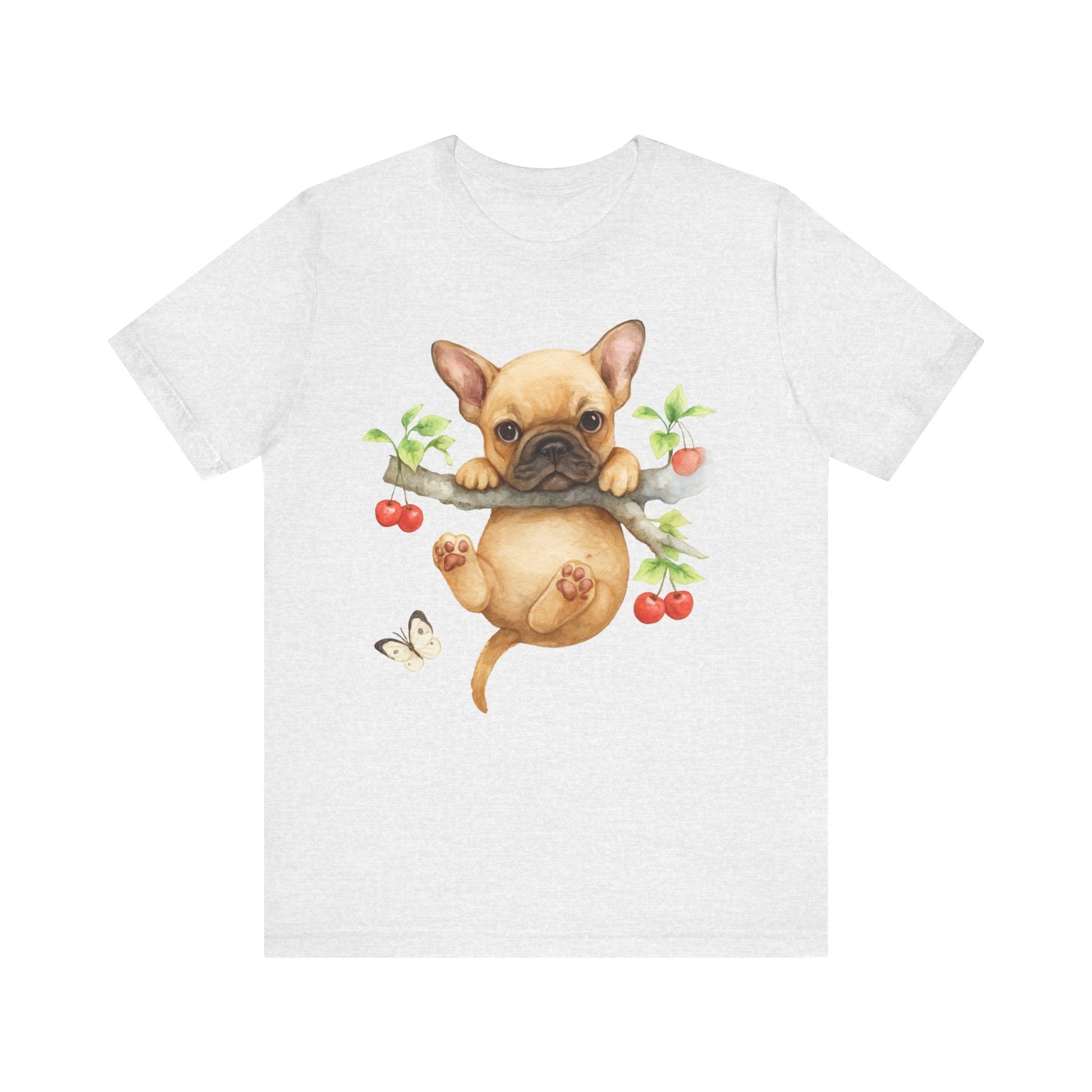 Printify T-Shirt Fawn French Bulldog Hang In There Tshirt