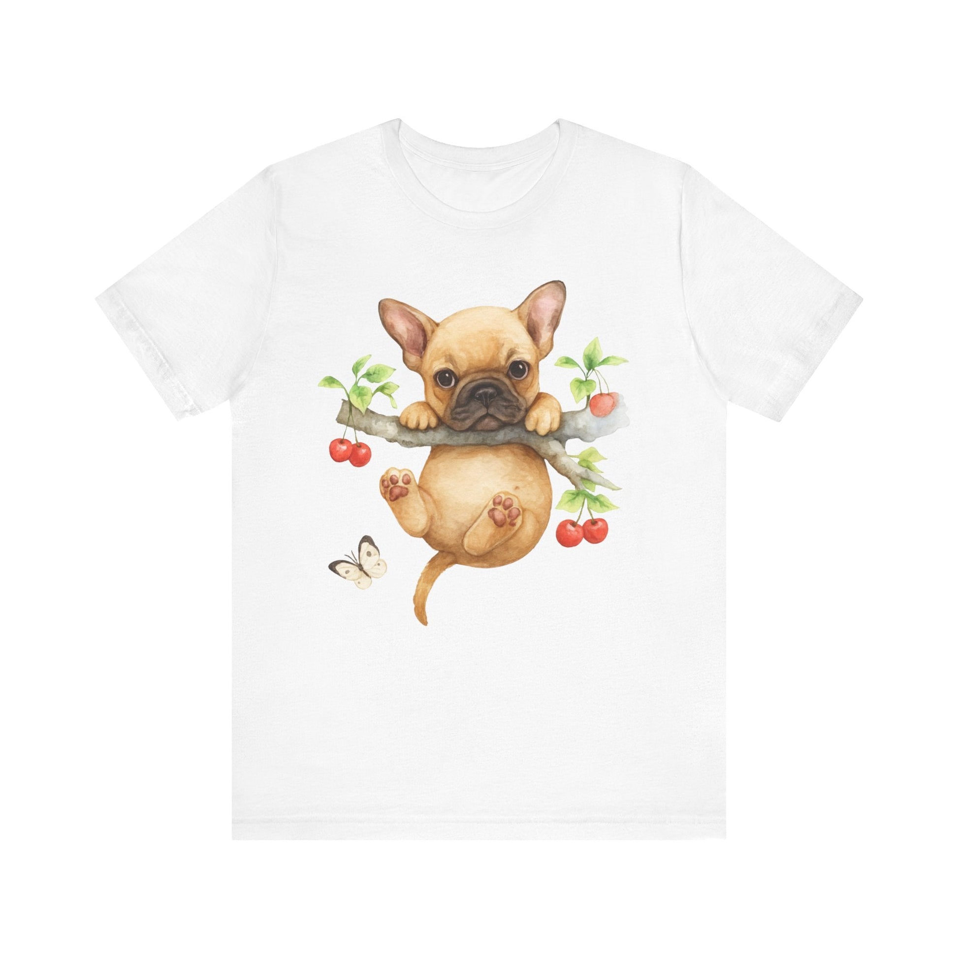 Printify T-Shirt Fawn French Bulldog Hang In There Tshirt