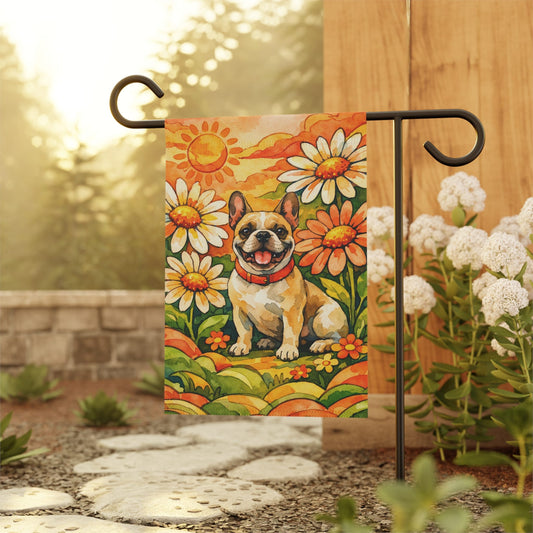 Fawn French Bulldog Hippie Easter Garden Yard Flag