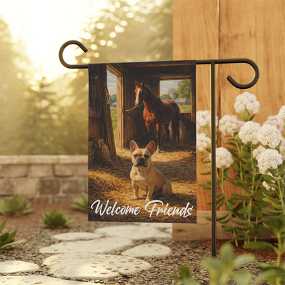 Fawn French Bulldog Horse Barn Yard Garden Flag