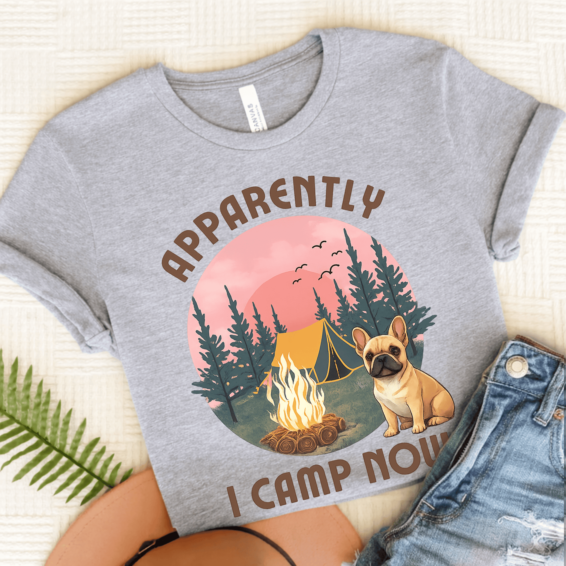 Fawn French Bulldog I Camp Now Unisex TShirt Athletic Heather