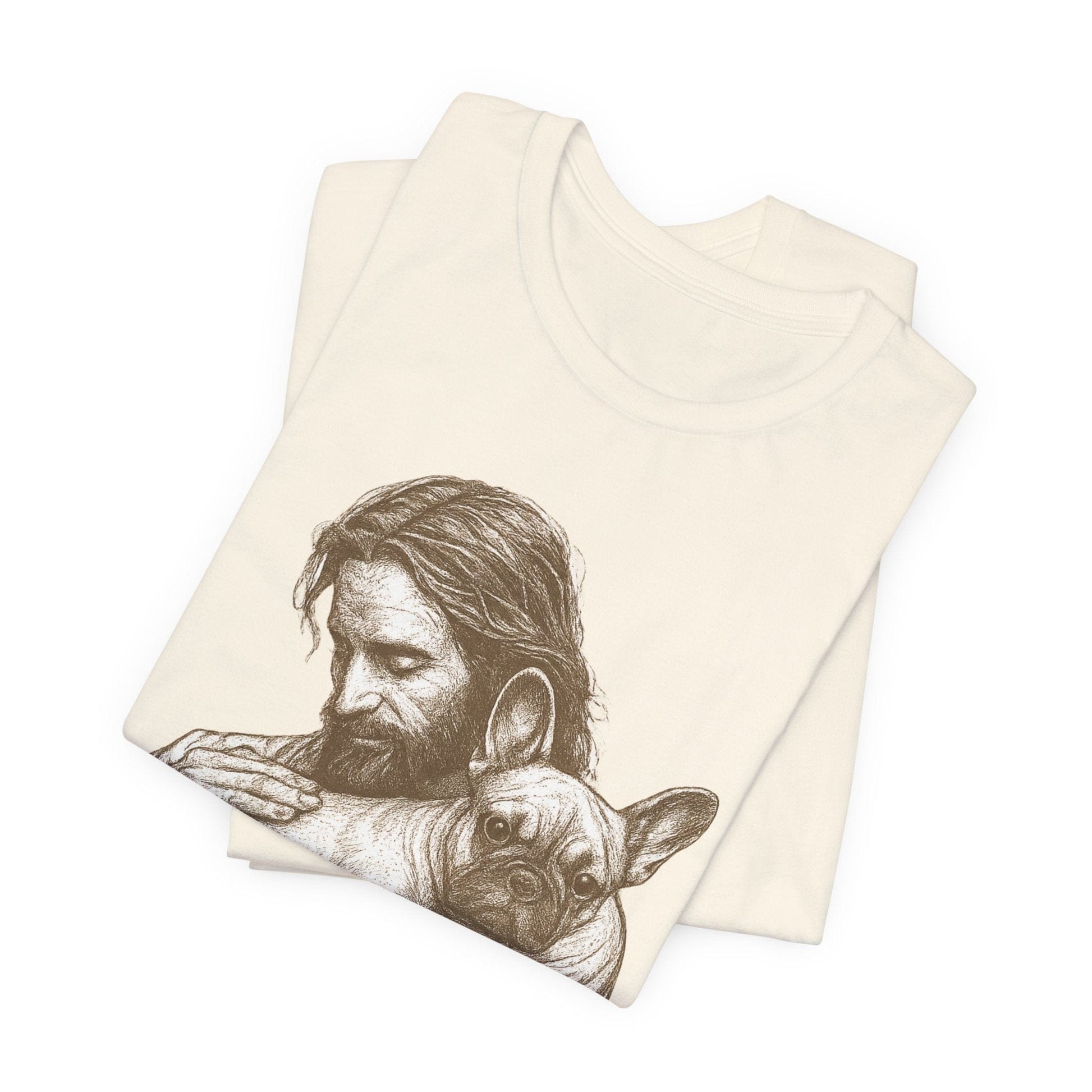 Fawn French Bulldog Jesus TShirt