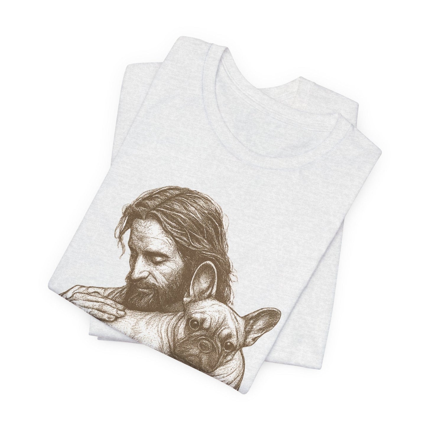 Fawn French Bulldog Jesus TShirt