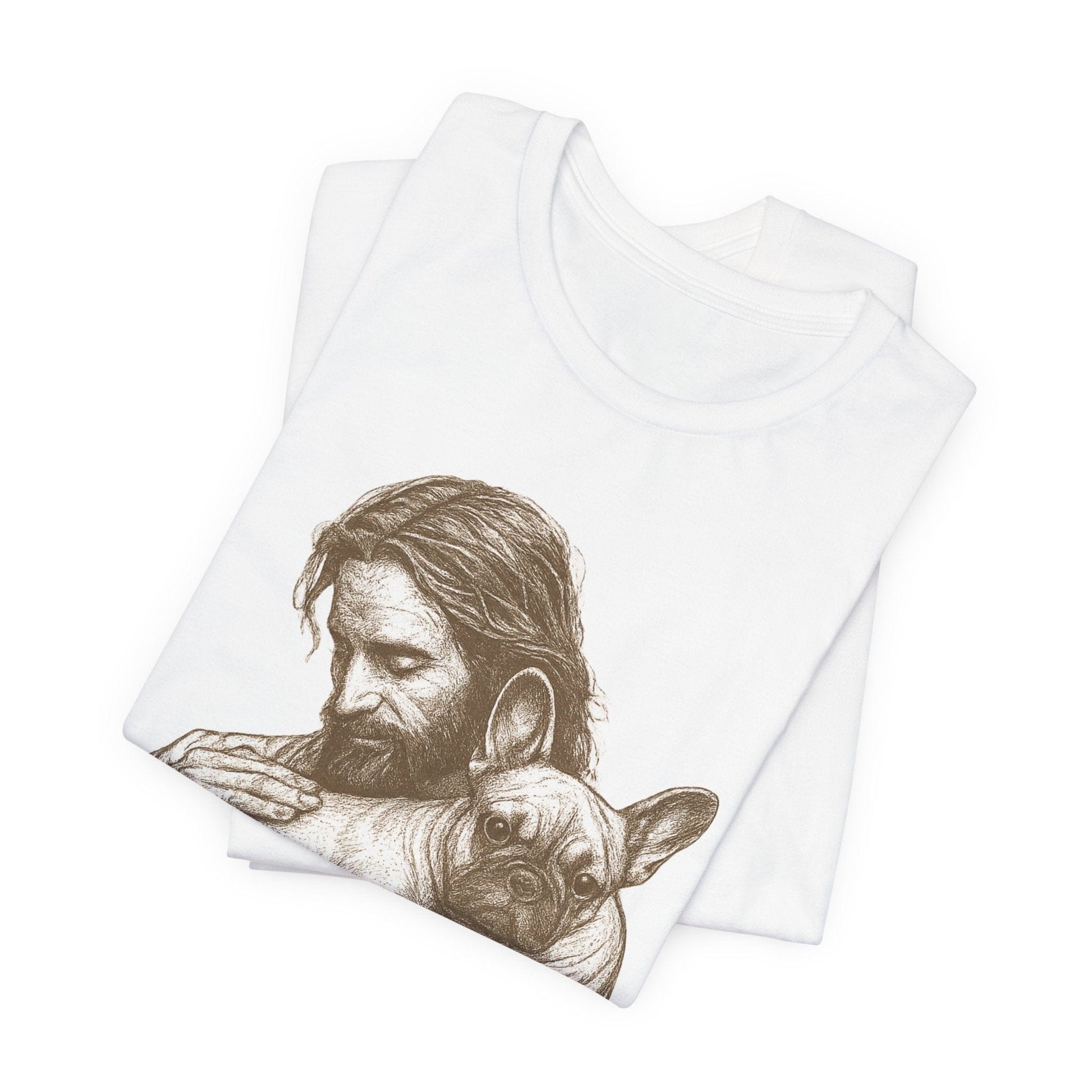 Fawn French Bulldog Jesus TShirt