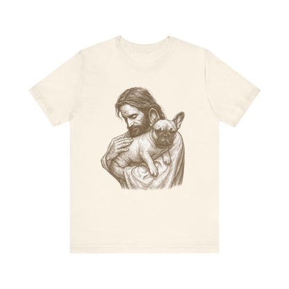 Fawn French Bulldog Jesus TShirt