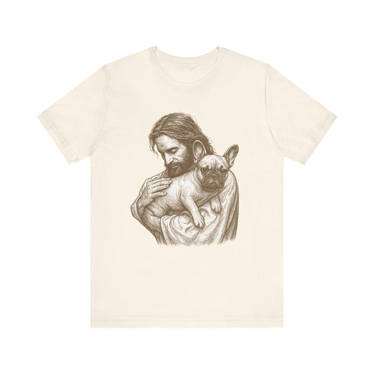 Fawn French Bulldog Jesus TShirt