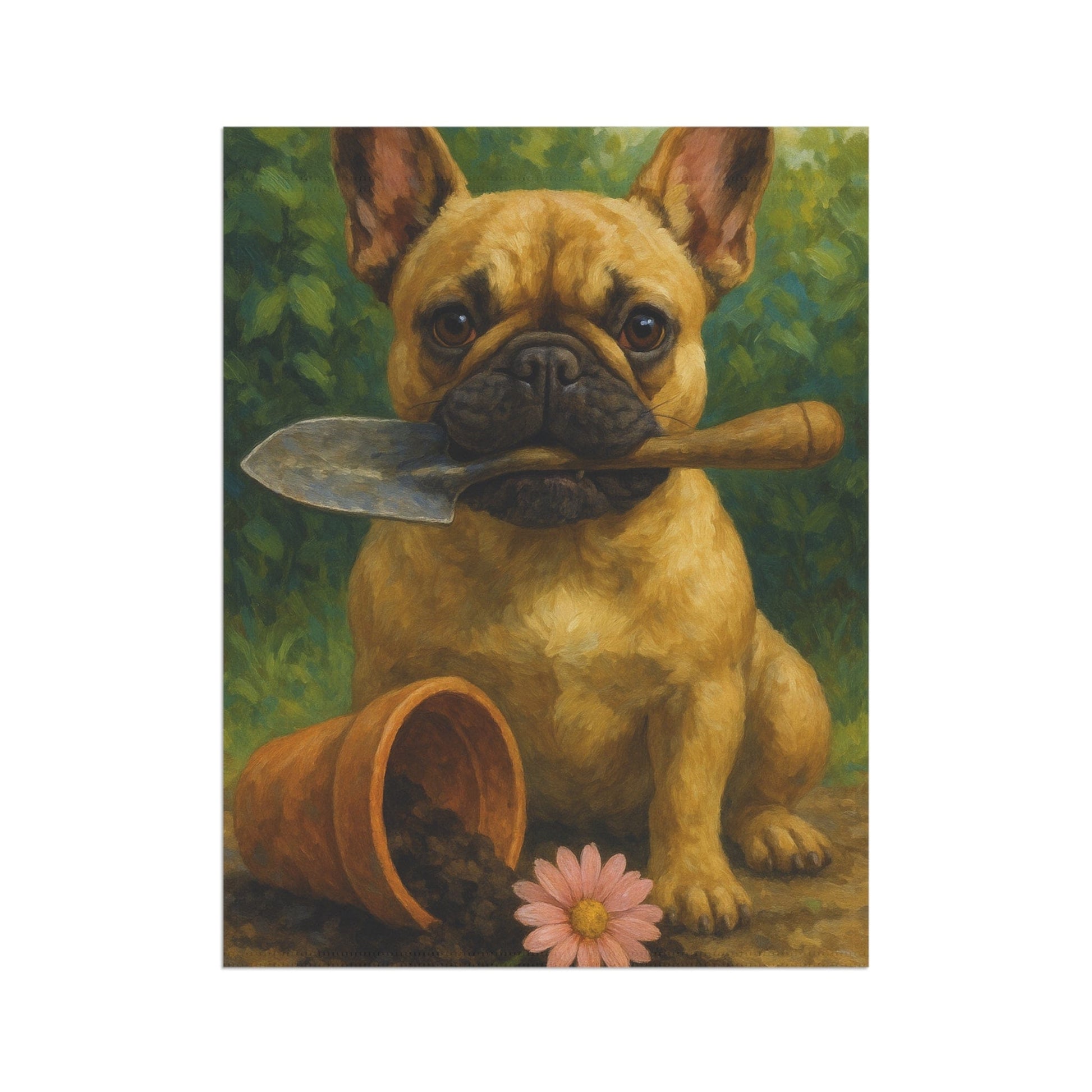 Fawn French Bulldog Little Gardener Garden Flag