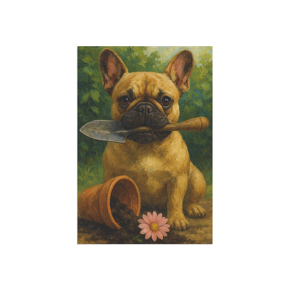 Fawn French Bulldog Little Gardener Garden Flag