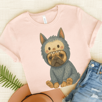 Printify T-Shirt Soft Pink / S Fawn French Bulldog Little Monster TShirt