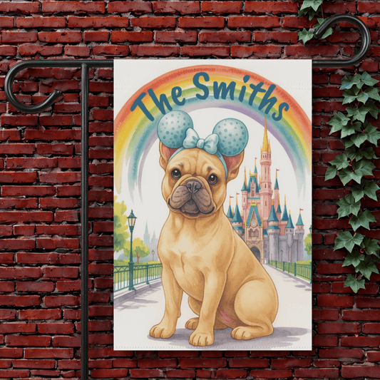 Printify Garden Flag 12'' × 18'' Fawn French Bulldog Magical Kingdom Garden Flag