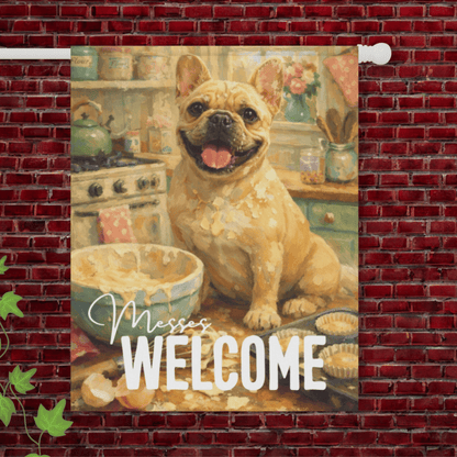 Fawn French Bulldog Messy Baking Bakers Garden Flag 24.5'' × 32''