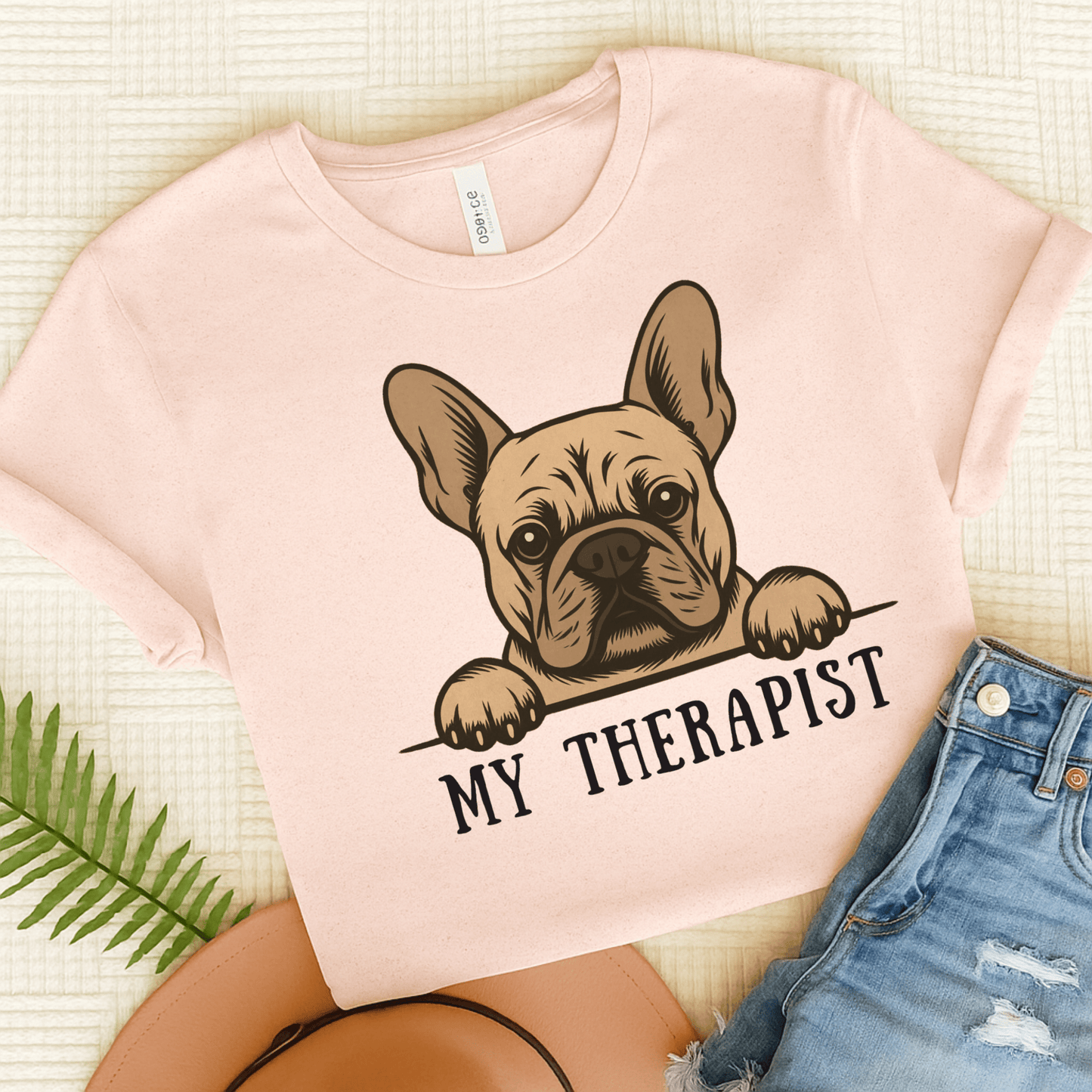Printify T-Shirt Soft Pink / S Fawn French Bulldog My Therapist TShirt