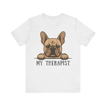 Printify T-Shirt Fawn French Bulldog My Therapist TShirt