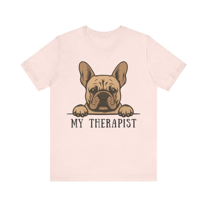 Printify T-Shirt Fawn French Bulldog My Therapist TShirt