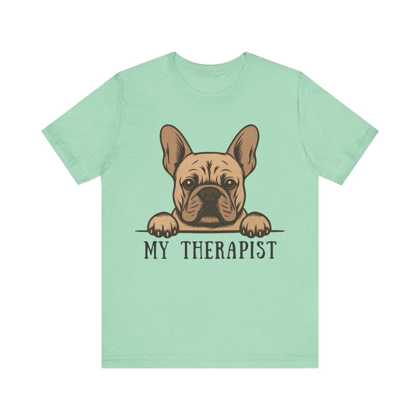 Printify T-Shirt Fawn French Bulldog My Therapist TShirt