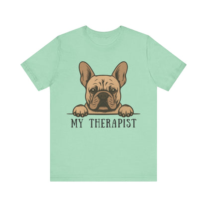 Printify T-Shirt Fawn French Bulldog My Therapist TShirt