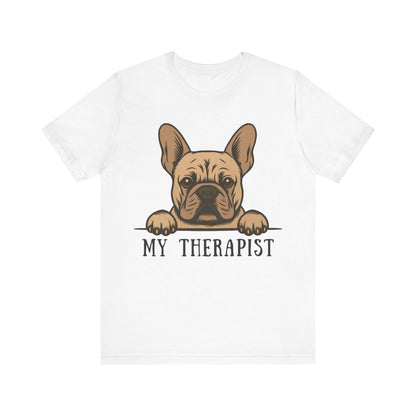 Printify T-Shirt Fawn French Bulldog My Therapist TShirt