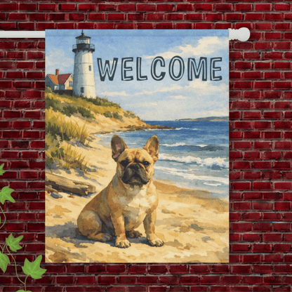 Fawn French Bulldog Nautical Beach Garden Flag 24.5'' × 32''