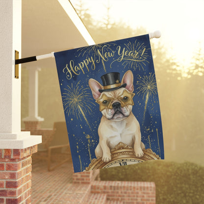 Fawn French Bulldog New Year Garden Flag