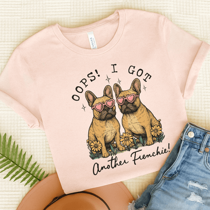 Fawn French Bulldog Oops TShirt Soft Pink