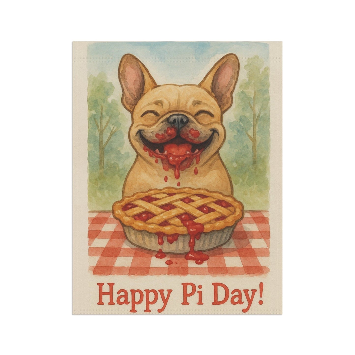 Fawn French Bulldog Pi Day Garden Flag