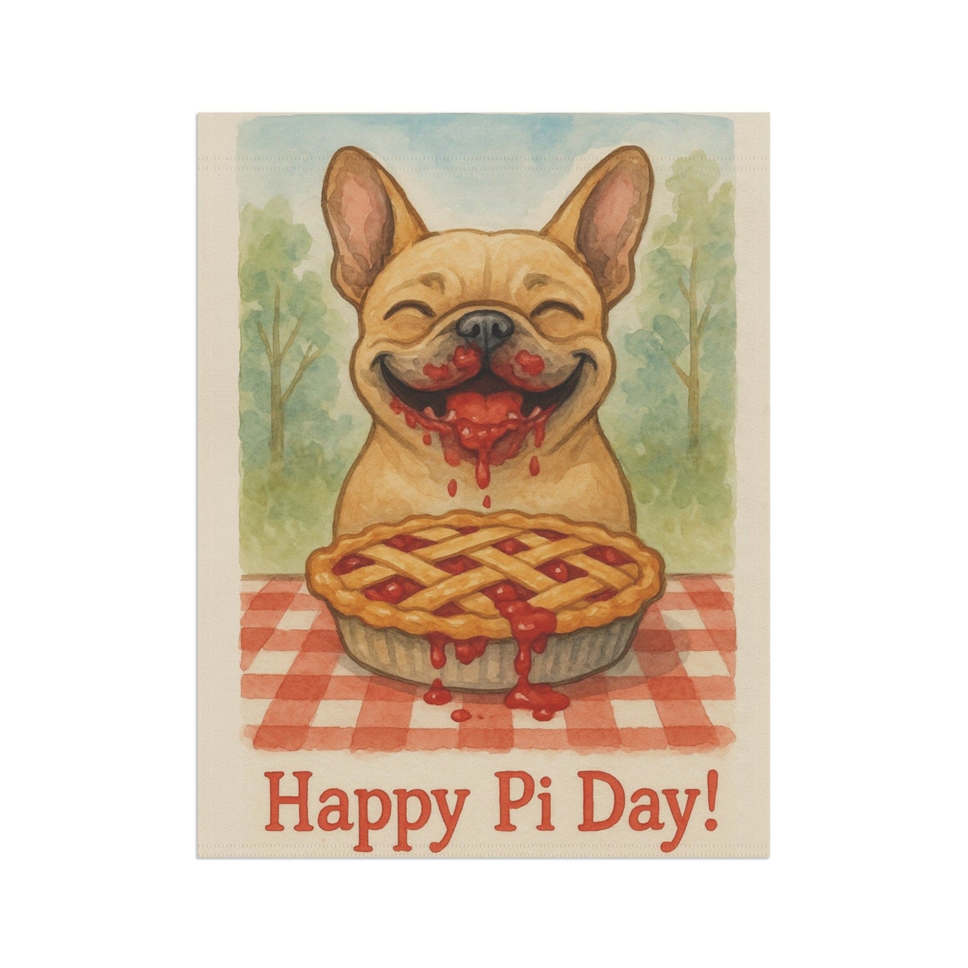 Fawn French Bulldog Pi Day Garden Flag
