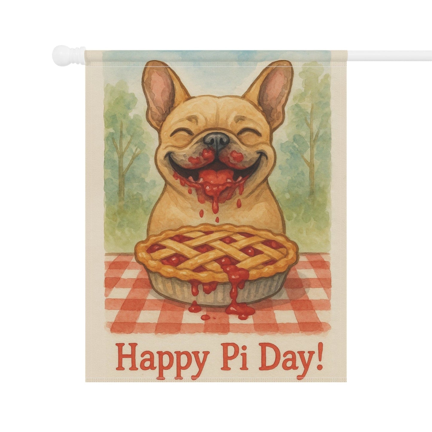 Fawn French Bulldog Pi Day Garden Flag