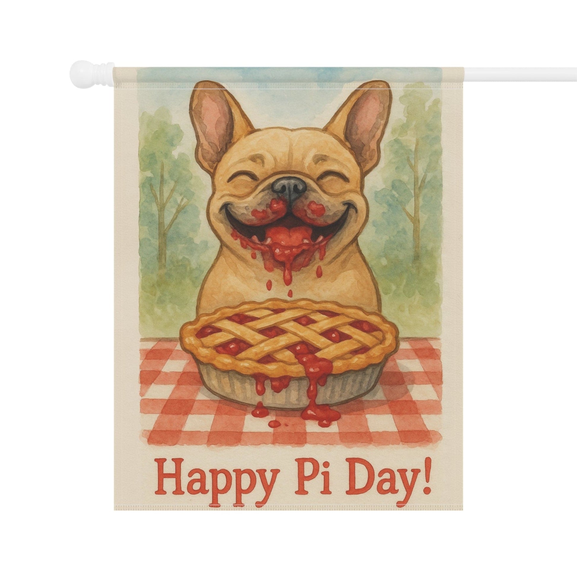 Fawn French Bulldog Pi Day Garden Flag