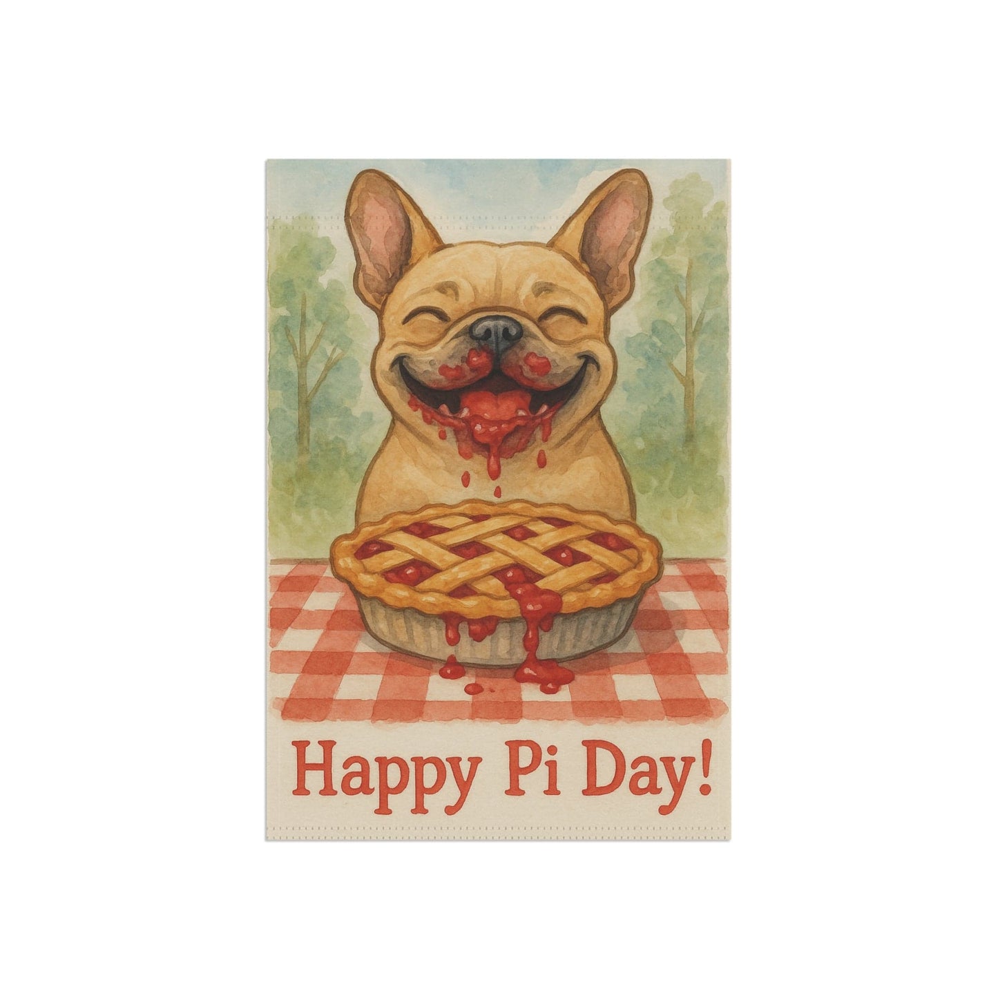 Fawn French Bulldog Pi Day Garden Flag