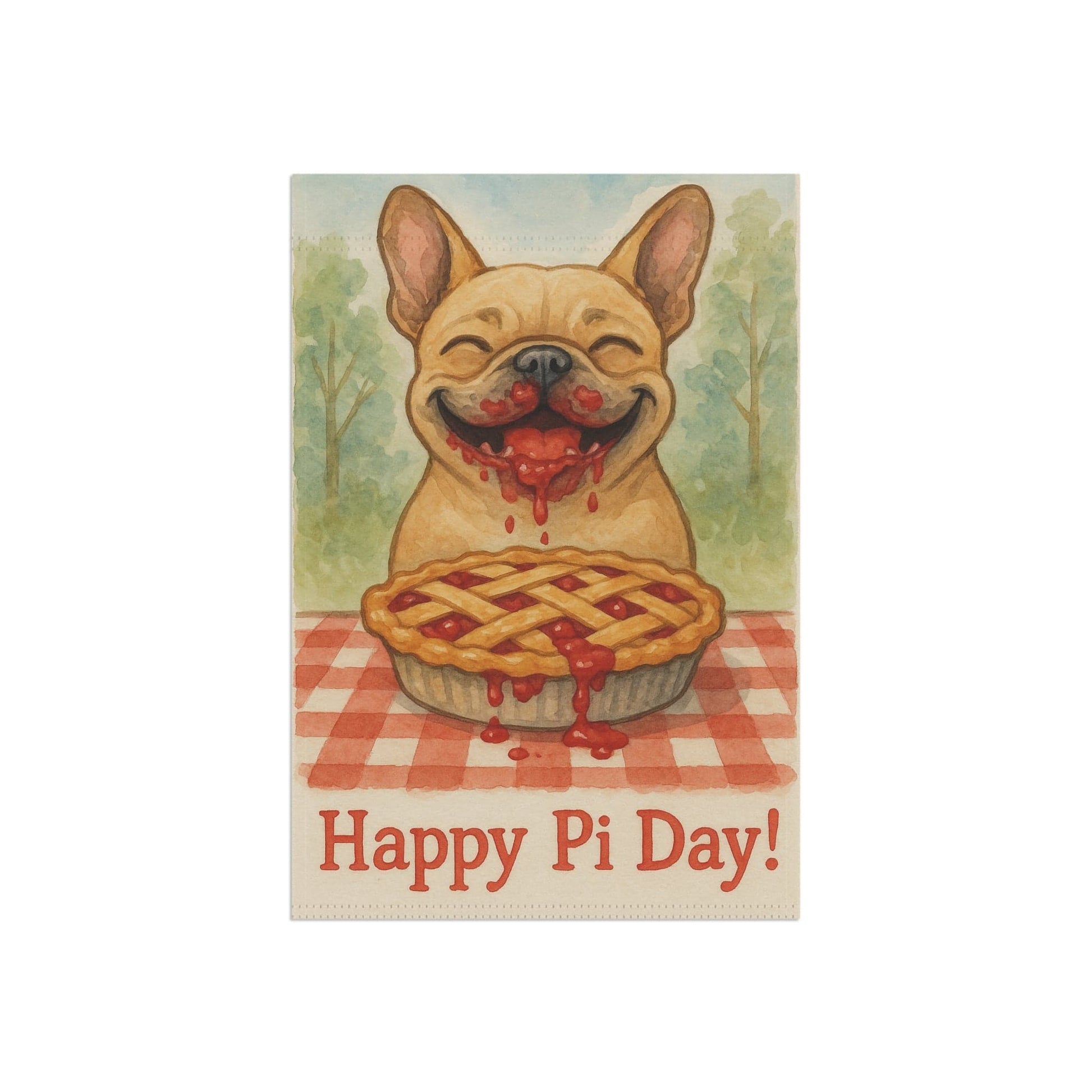 Fawn French Bulldog Pi Day Garden Flag