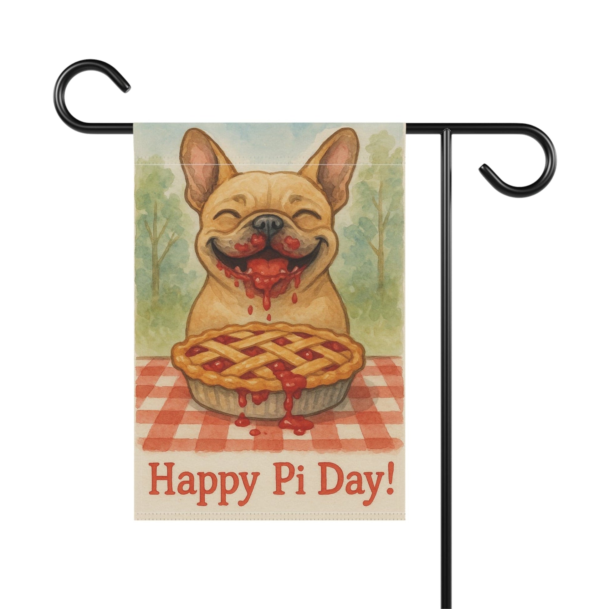 Fawn French Bulldog Pi Day Garden Flag