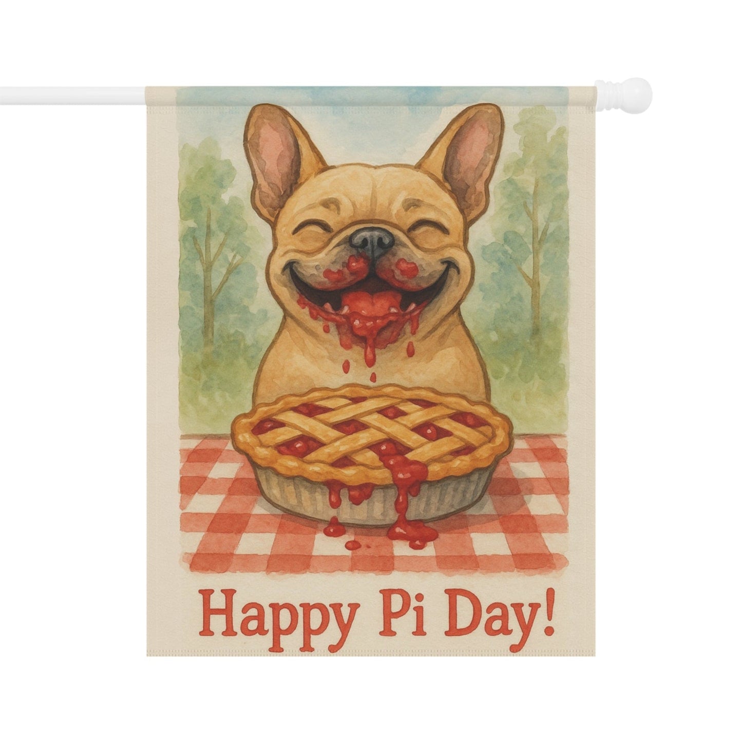 Fawn French Bulldog Pi Day Garden Flag