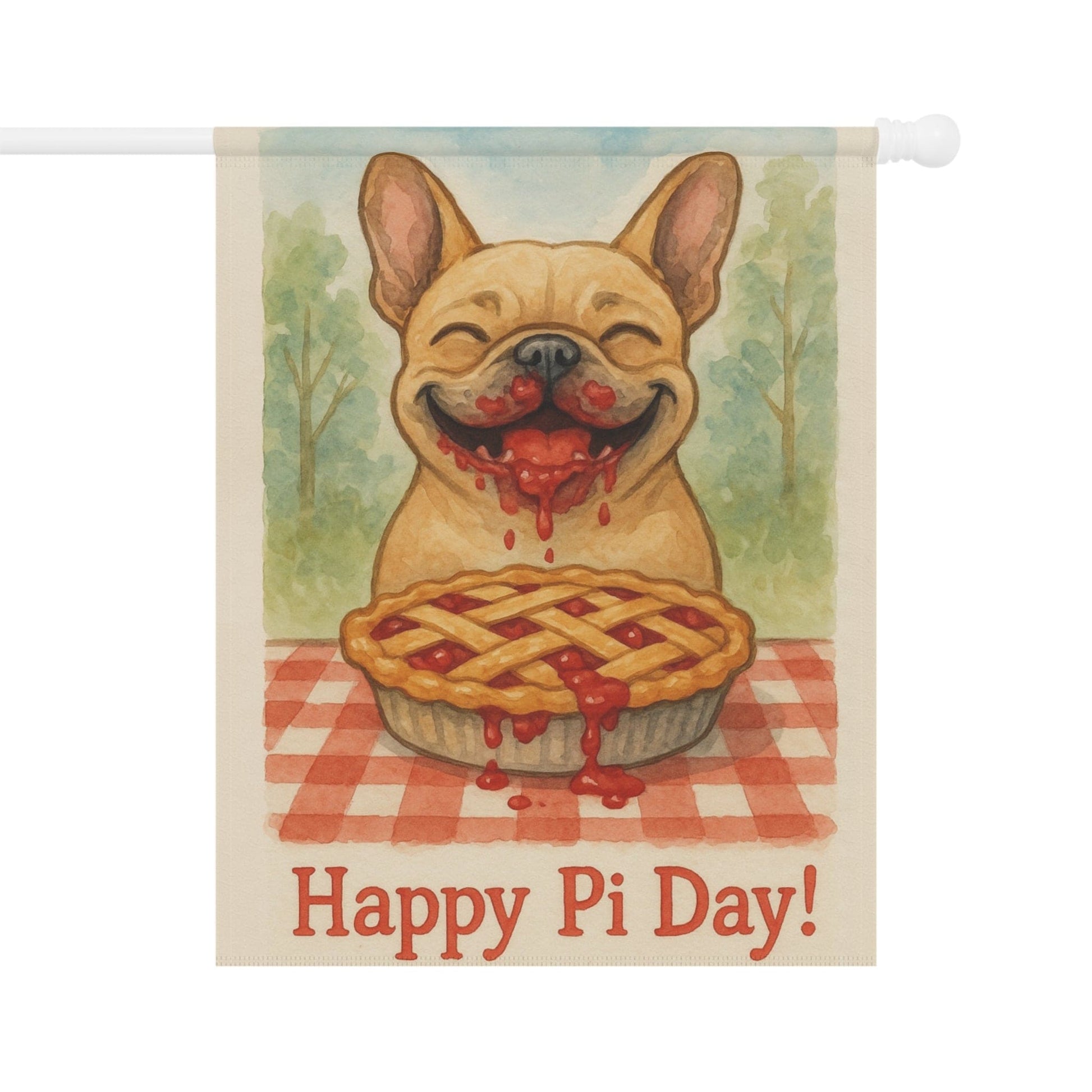 Fawn French Bulldog Pi Day Garden Flag