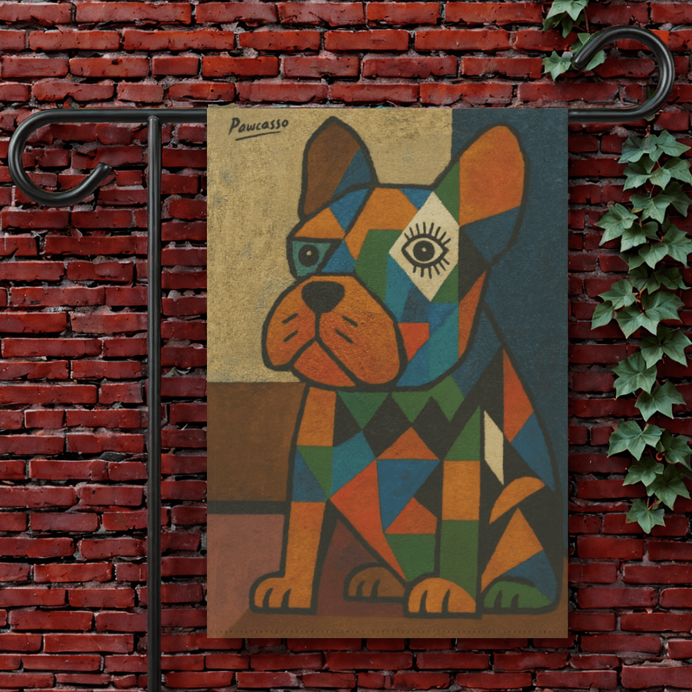 Fawn French Bulldog Picasso Garden Flag 12'' × 18''