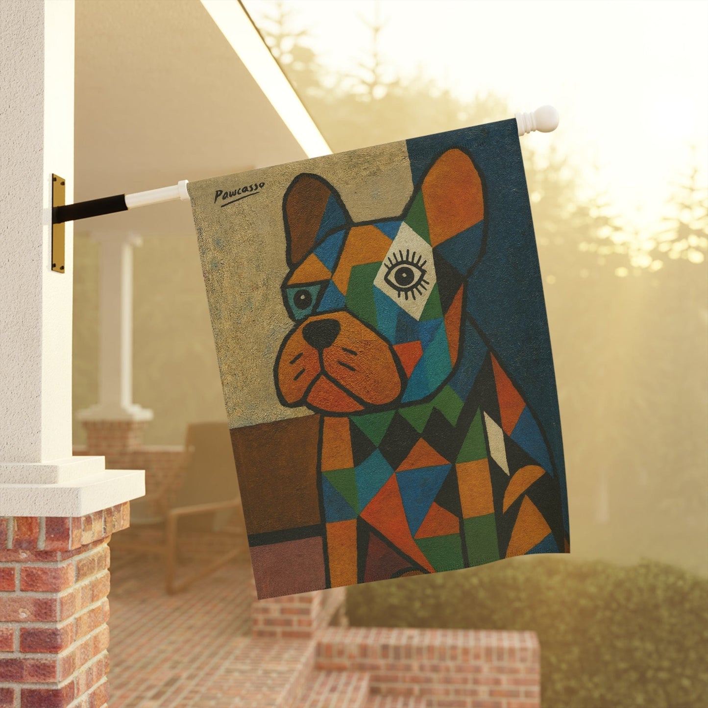 Fawn French Bulldog Picasso Garden Flag