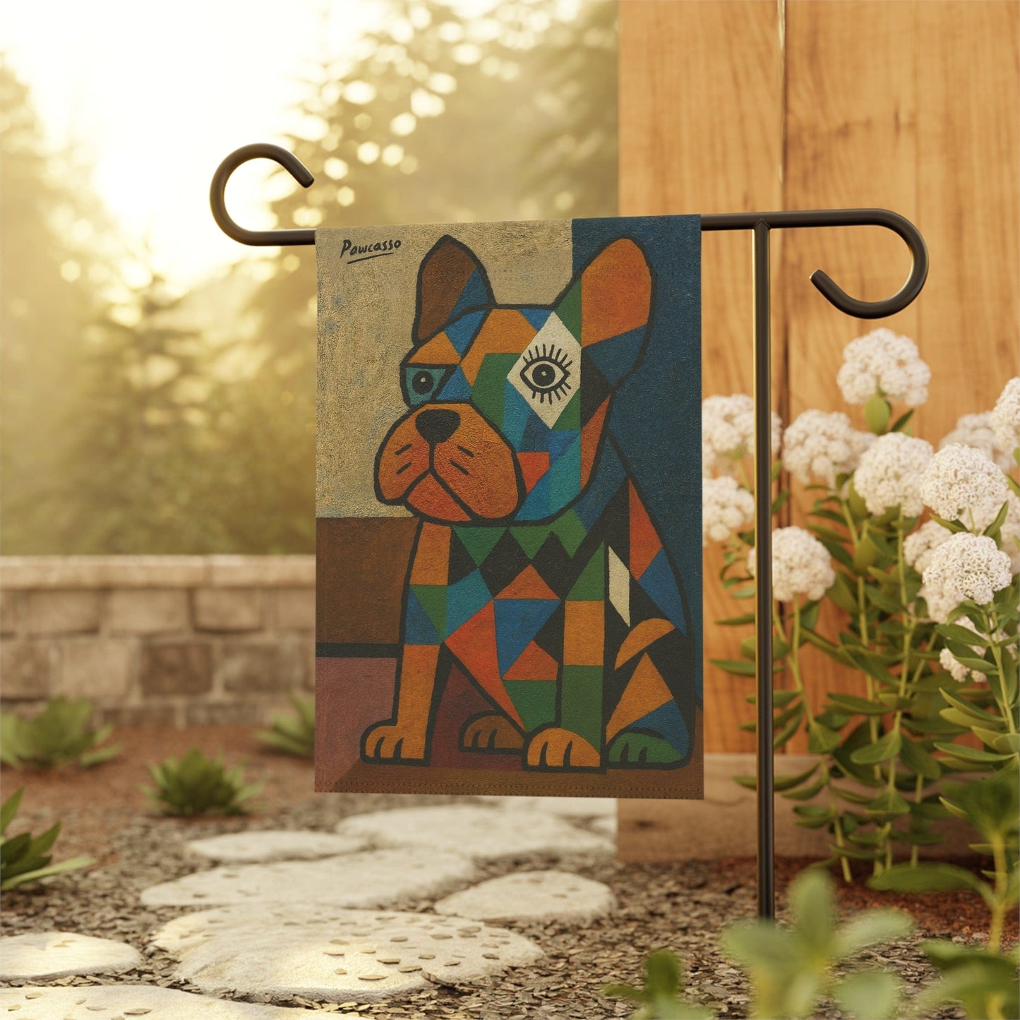 Fawn French Bulldog Picasso Garden Flag
