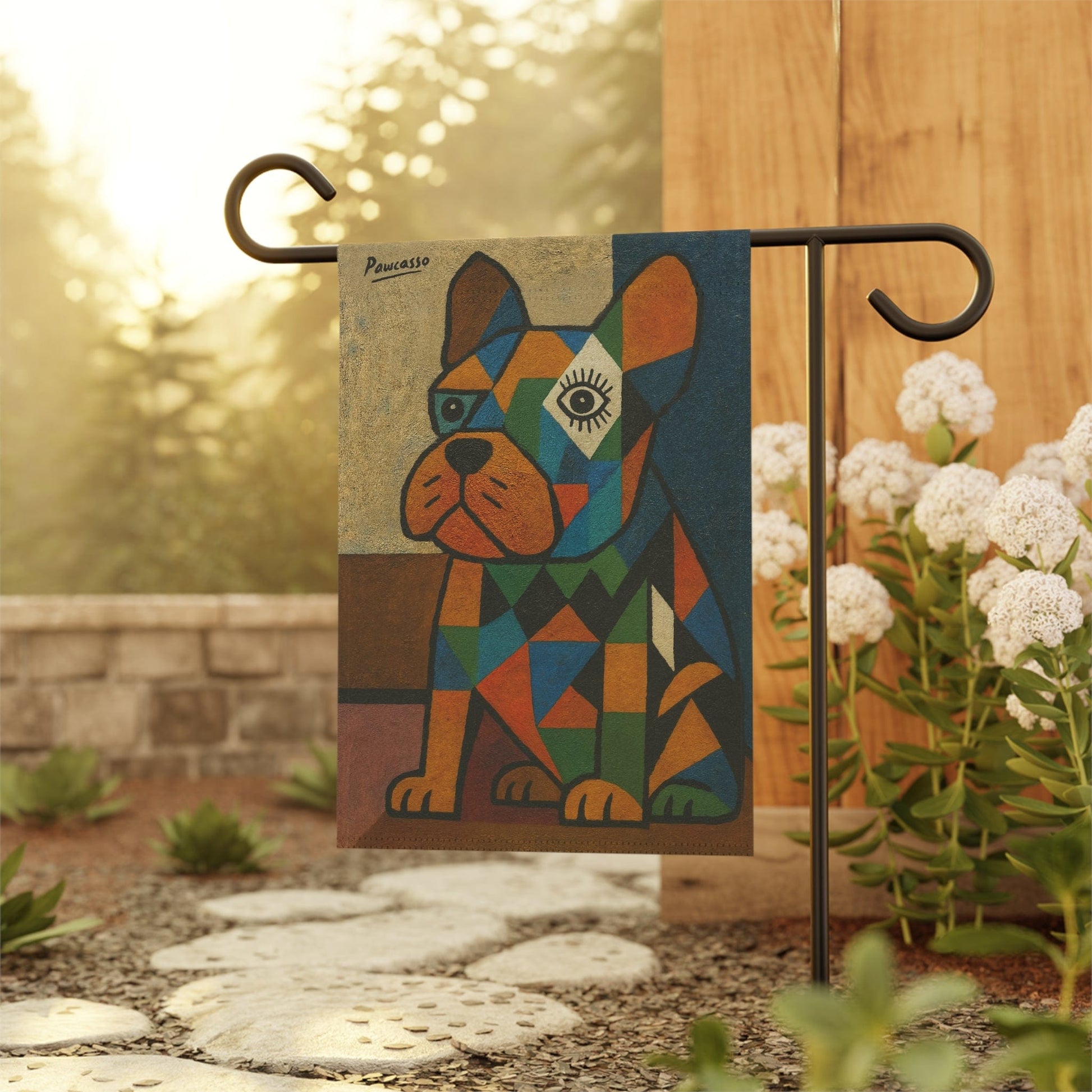 Fawn French Bulldog Picasso Garden Flag