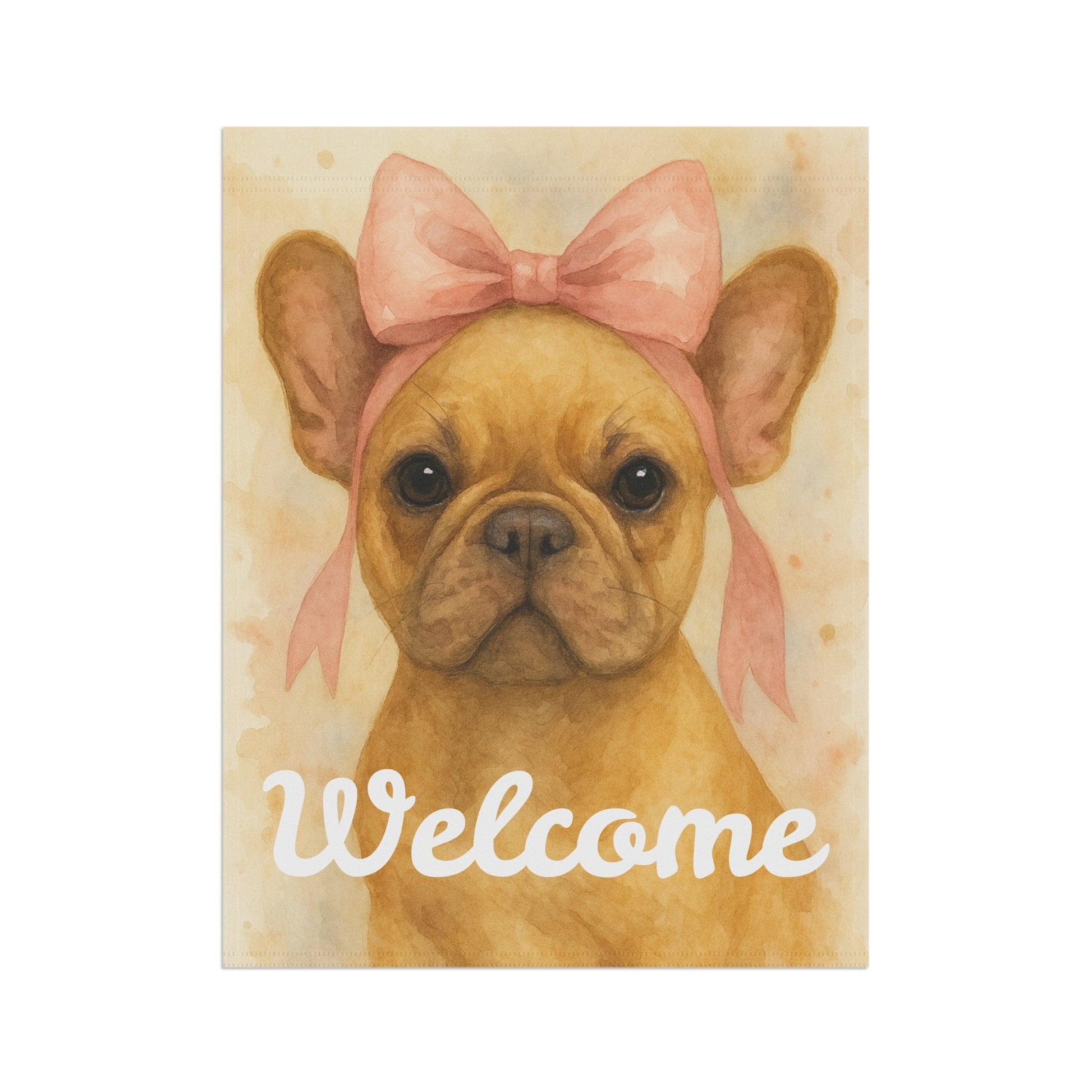 Fawn French Bulldog Pink Coquette Garden Flag
